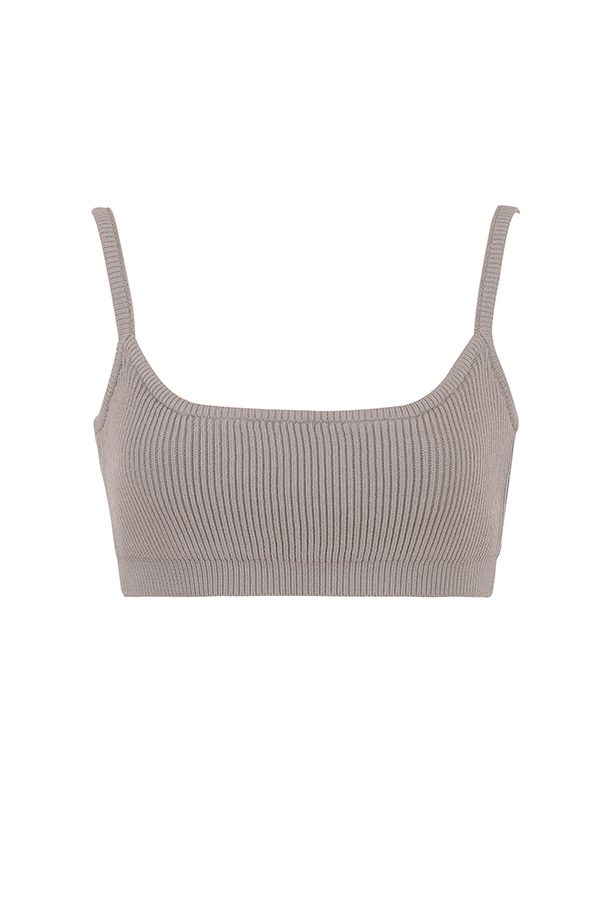 Mischa  Taupe Ribbed Knit Bralette — image 10