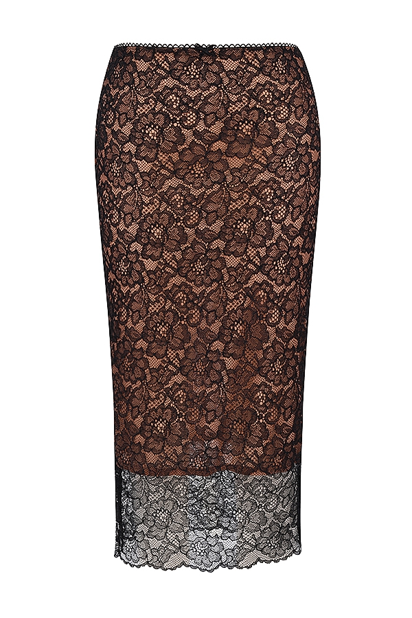 Yolanda  Black Lace Midi Skirt — image 10