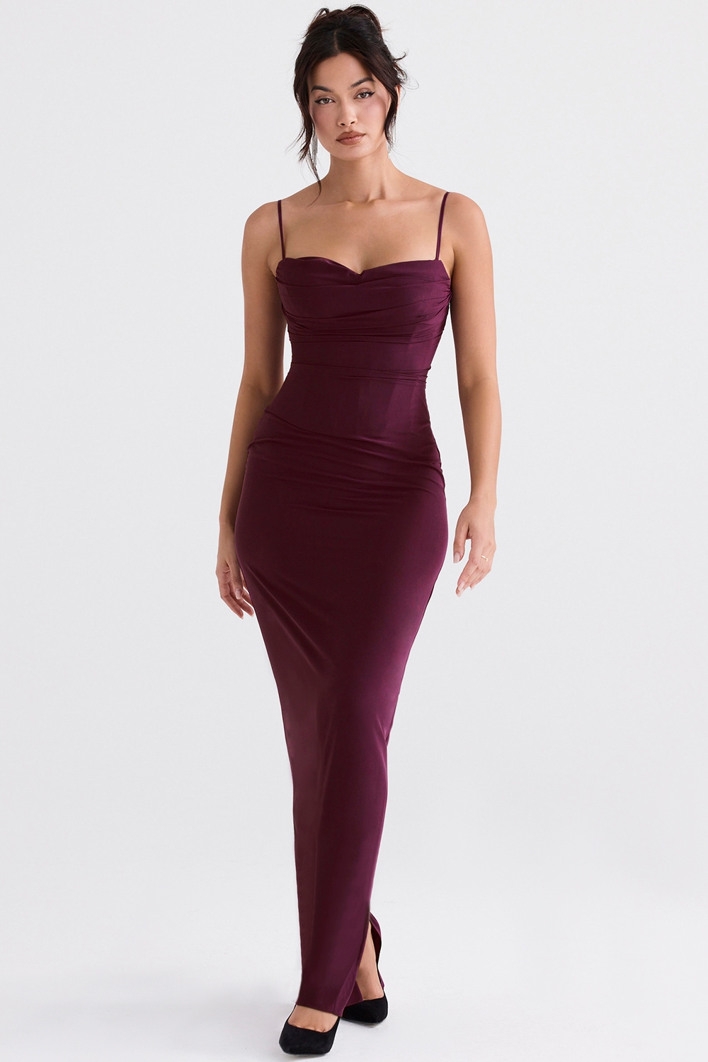 Lani  Merlot Corset Maxi Dress — image 3