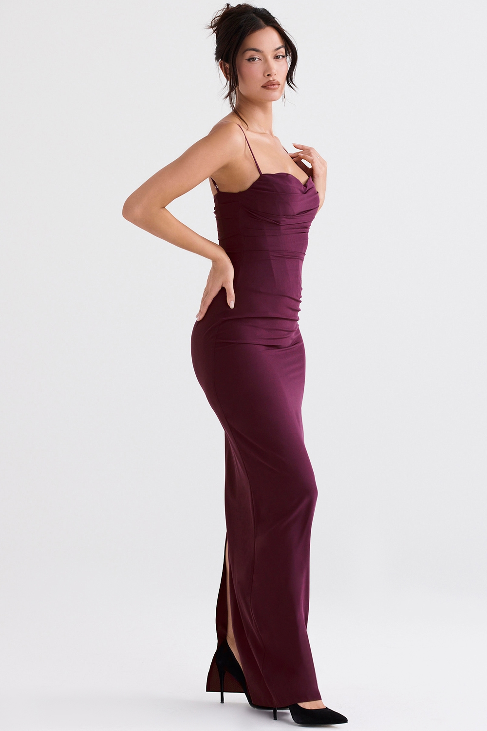 Lani  Merlot Corset Maxi Dress — image 5