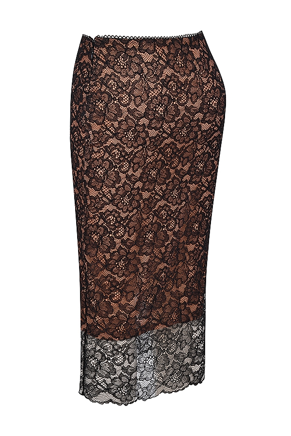 Yolanda  Black Lace Midi Skirt — image 11