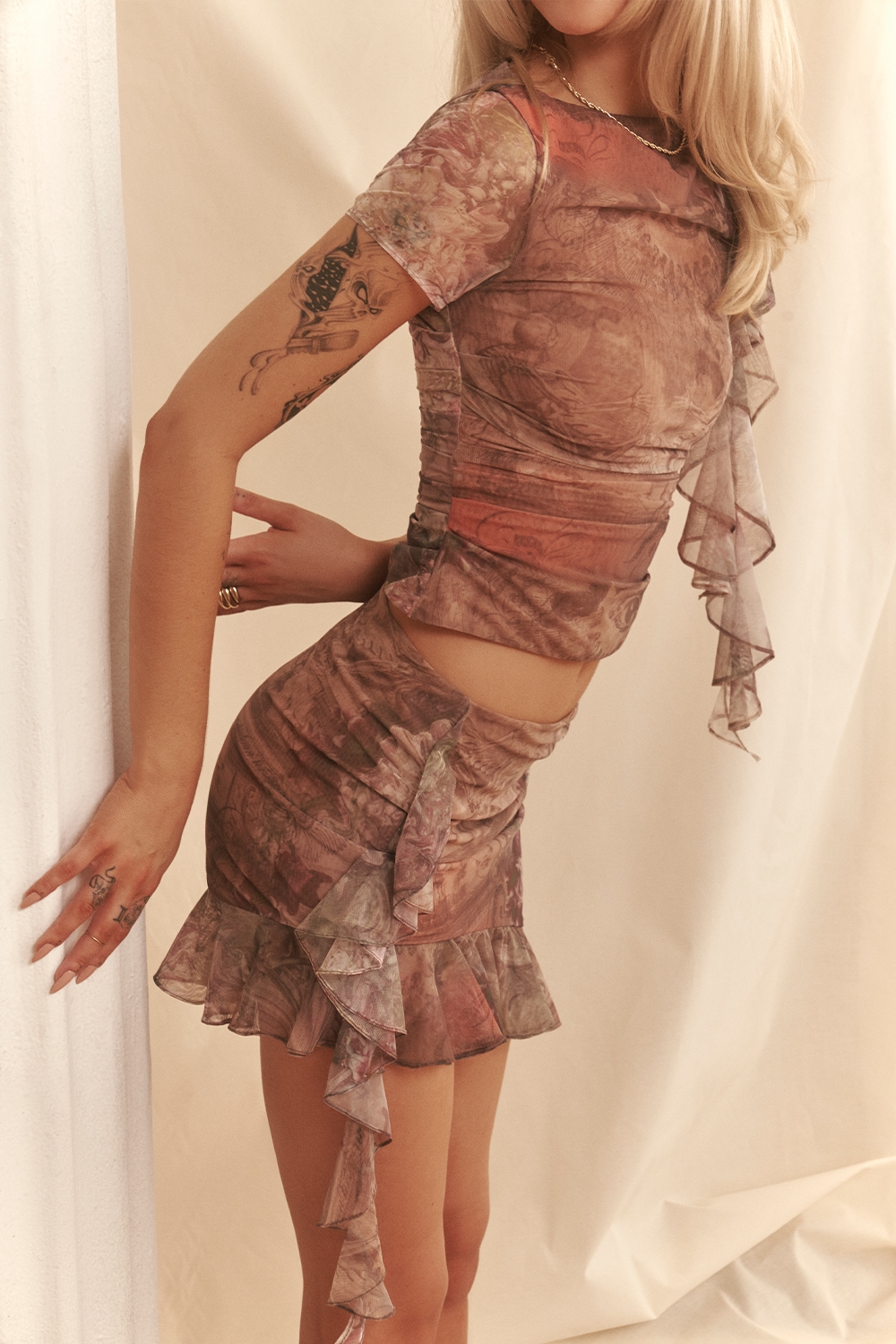 Mistress Rocks Ruffle Asymmetric Mini Skirt - SALE — image 2