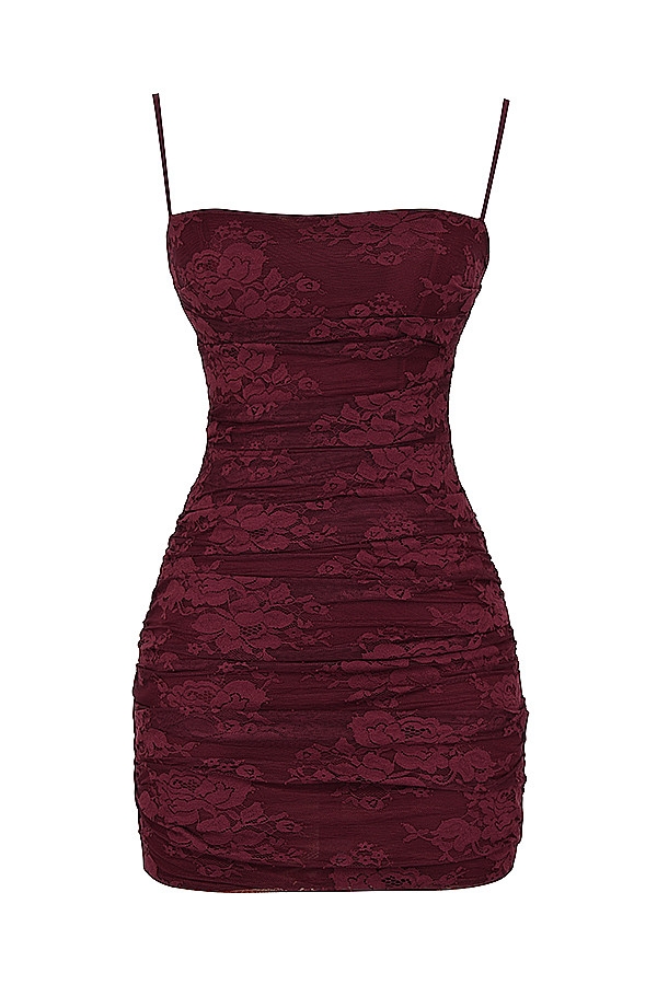 Mistress Rocks Mulberry Lace Gathered Mini Dress - SALE — image 12