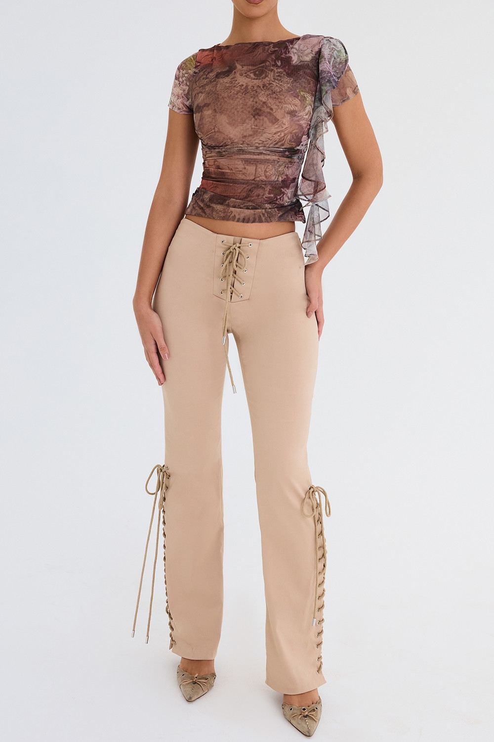 Mistress Rocks Hemp Lace Up Trousers - SALE