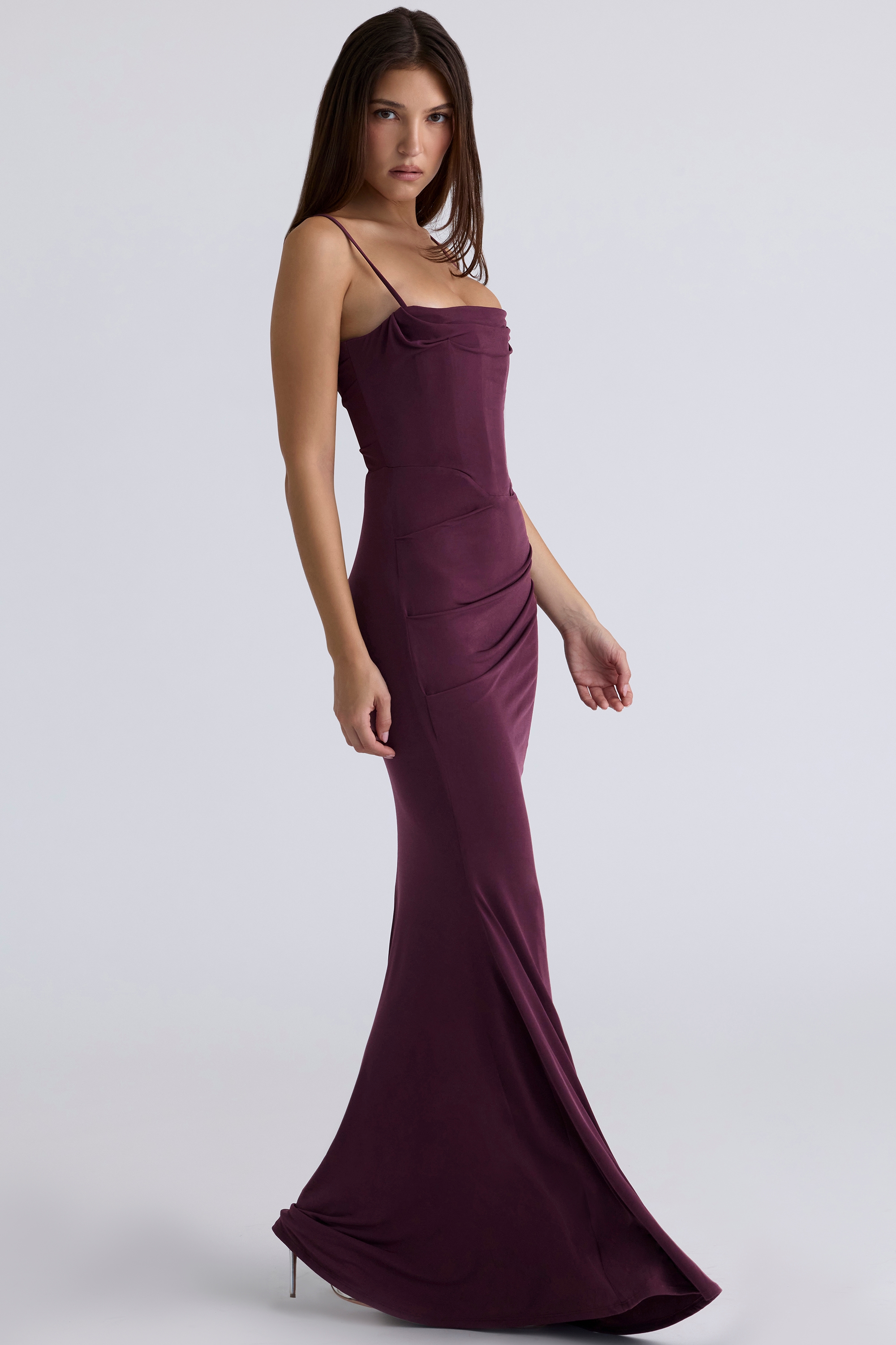 Milena  Dark Cherry Corset Maxi Dress — image 6