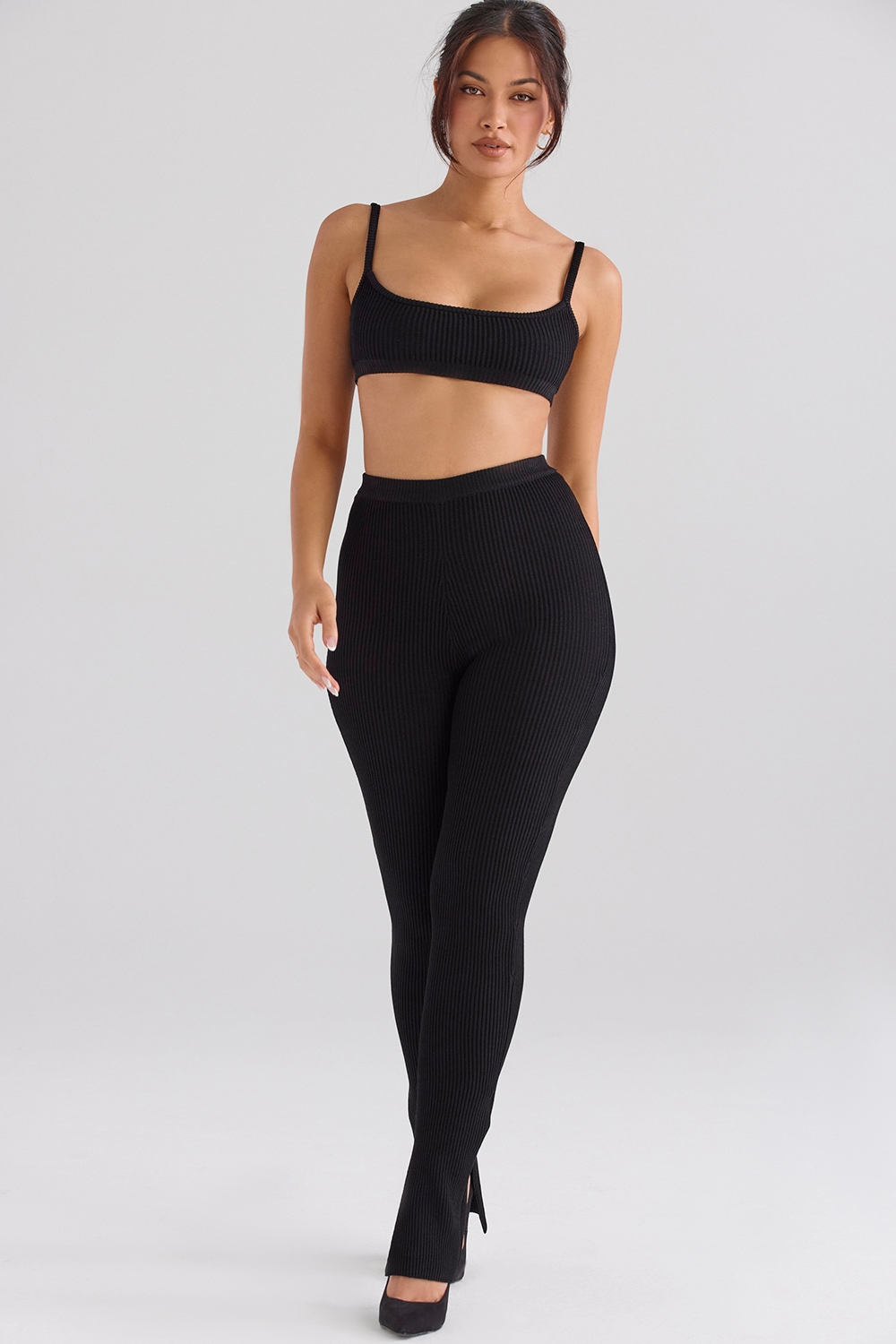 Mitzi  Black Ribbed Knit Leggings — image 7