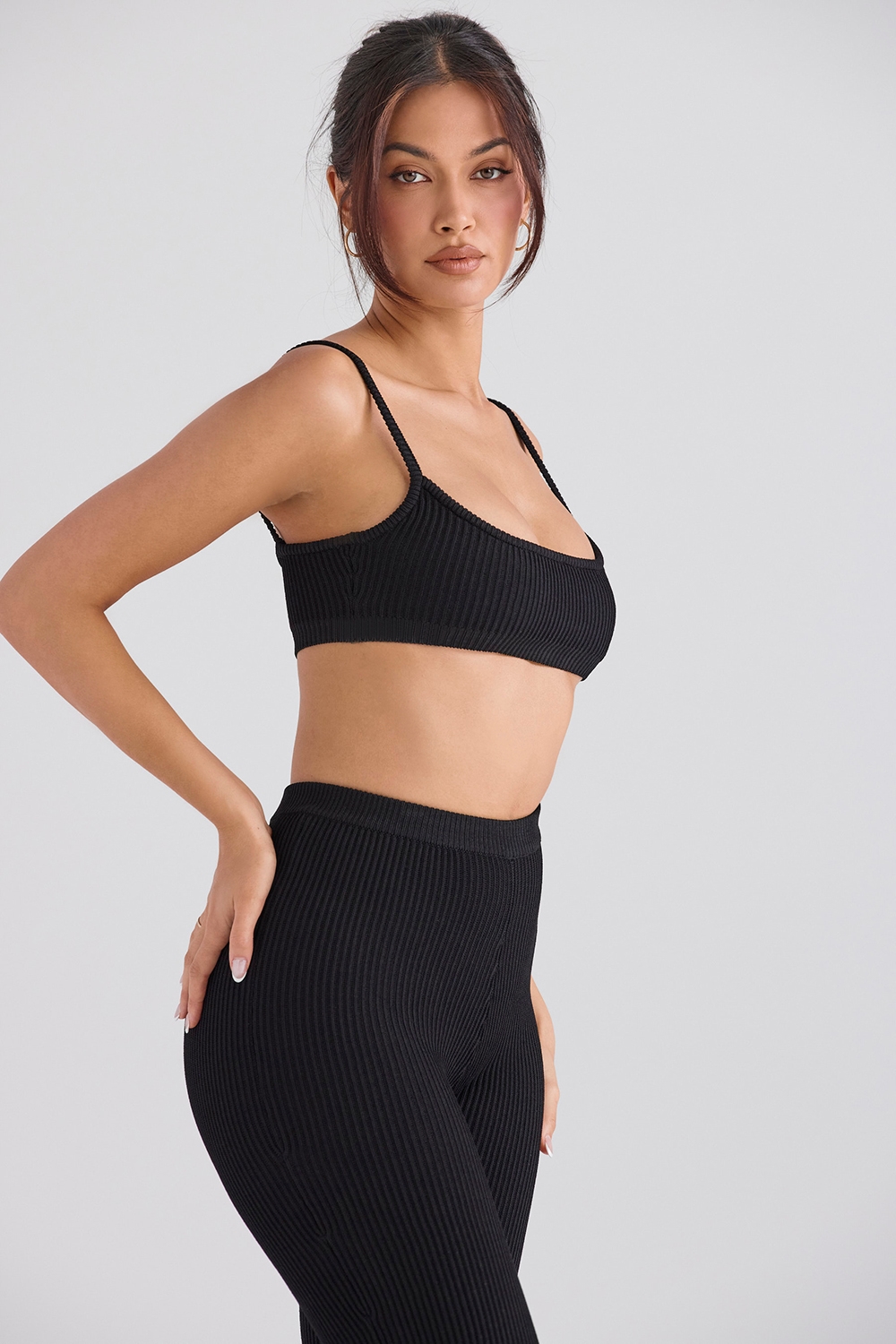 Mischa  Black Ribbed Knit Bralette — image 5