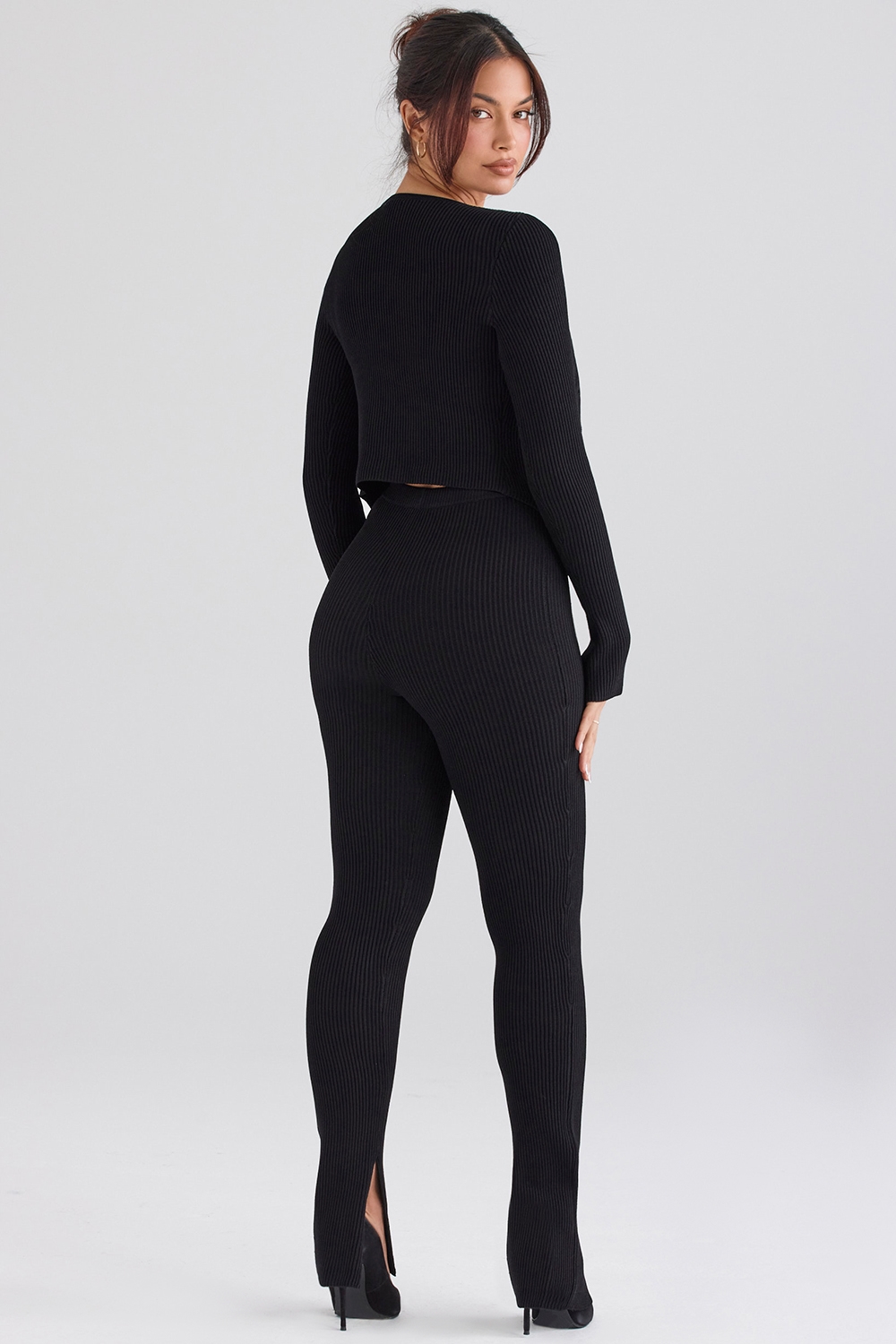 Mitzi  Black Ribbed Knit Leggings — image 6