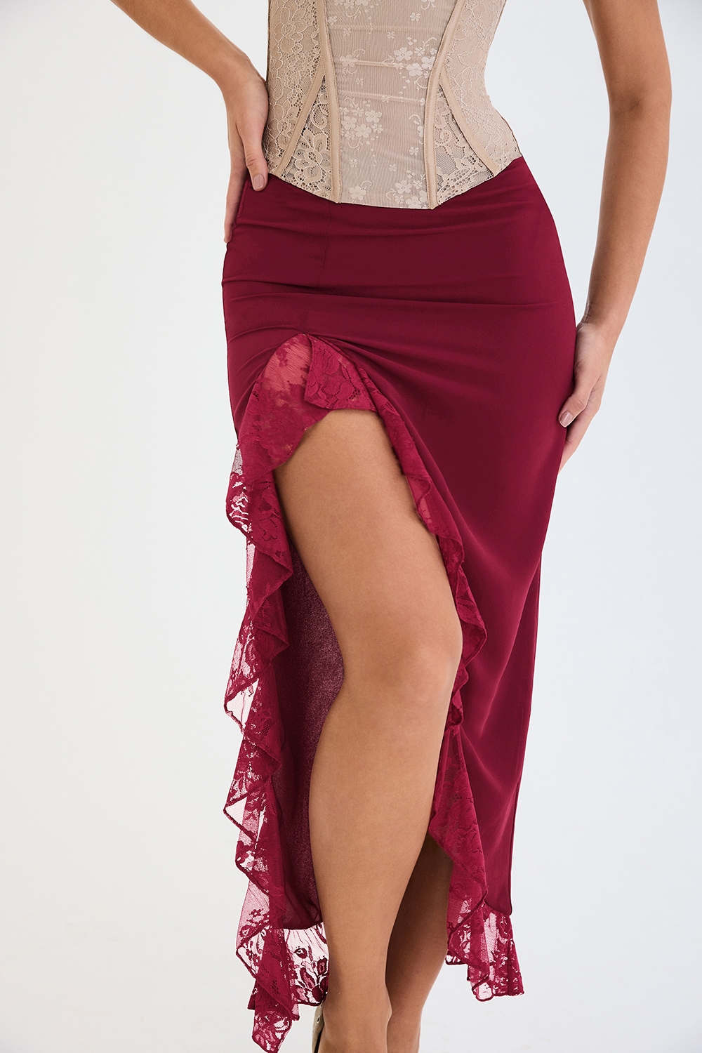 Mistress Rocks Mulberry Ruffle Maxi Skirt - SALE — image 3