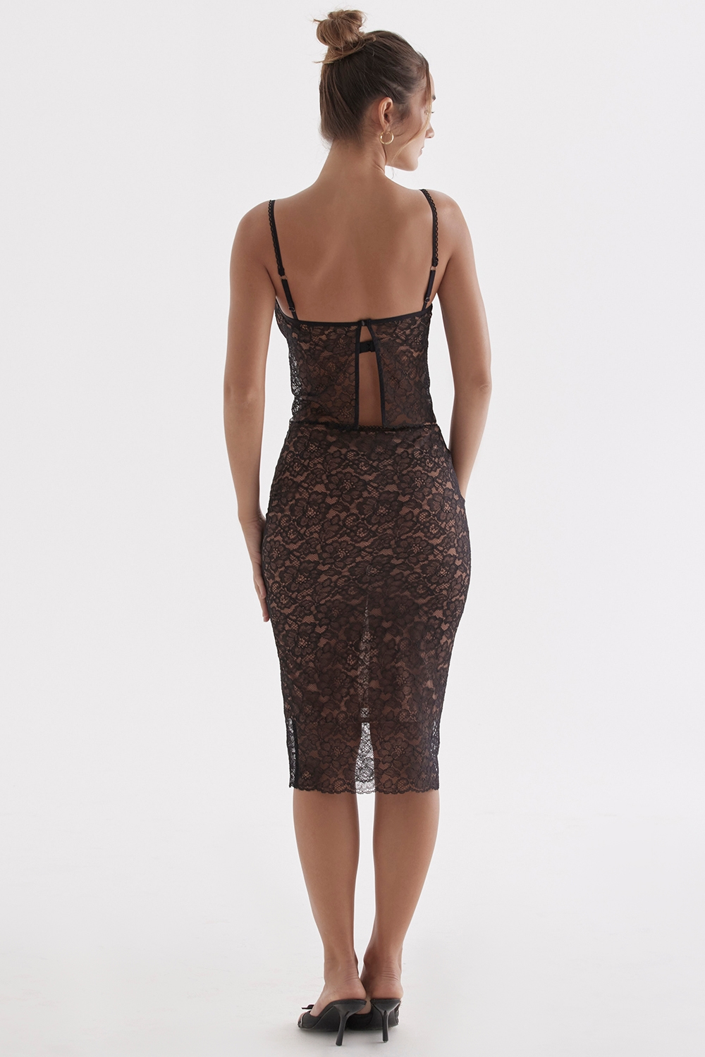 Yolanda  Black Lace Midi Skirt — image 9