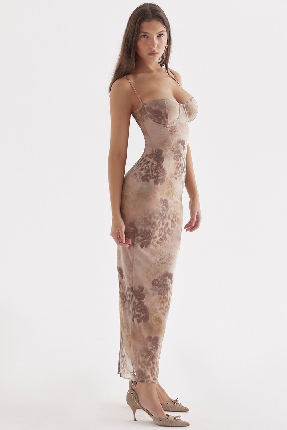 Aiza  Cream Floral Print Maxi Dress — image 9