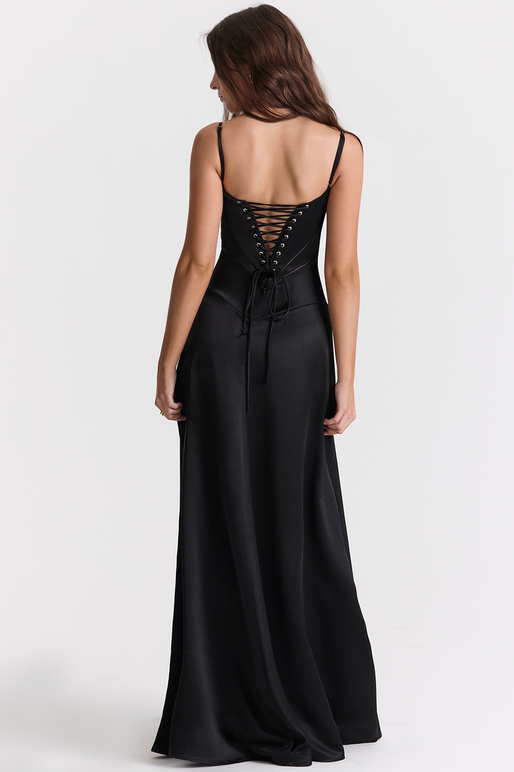 Anabella  Black Lace Up Maxi Dress — image 11