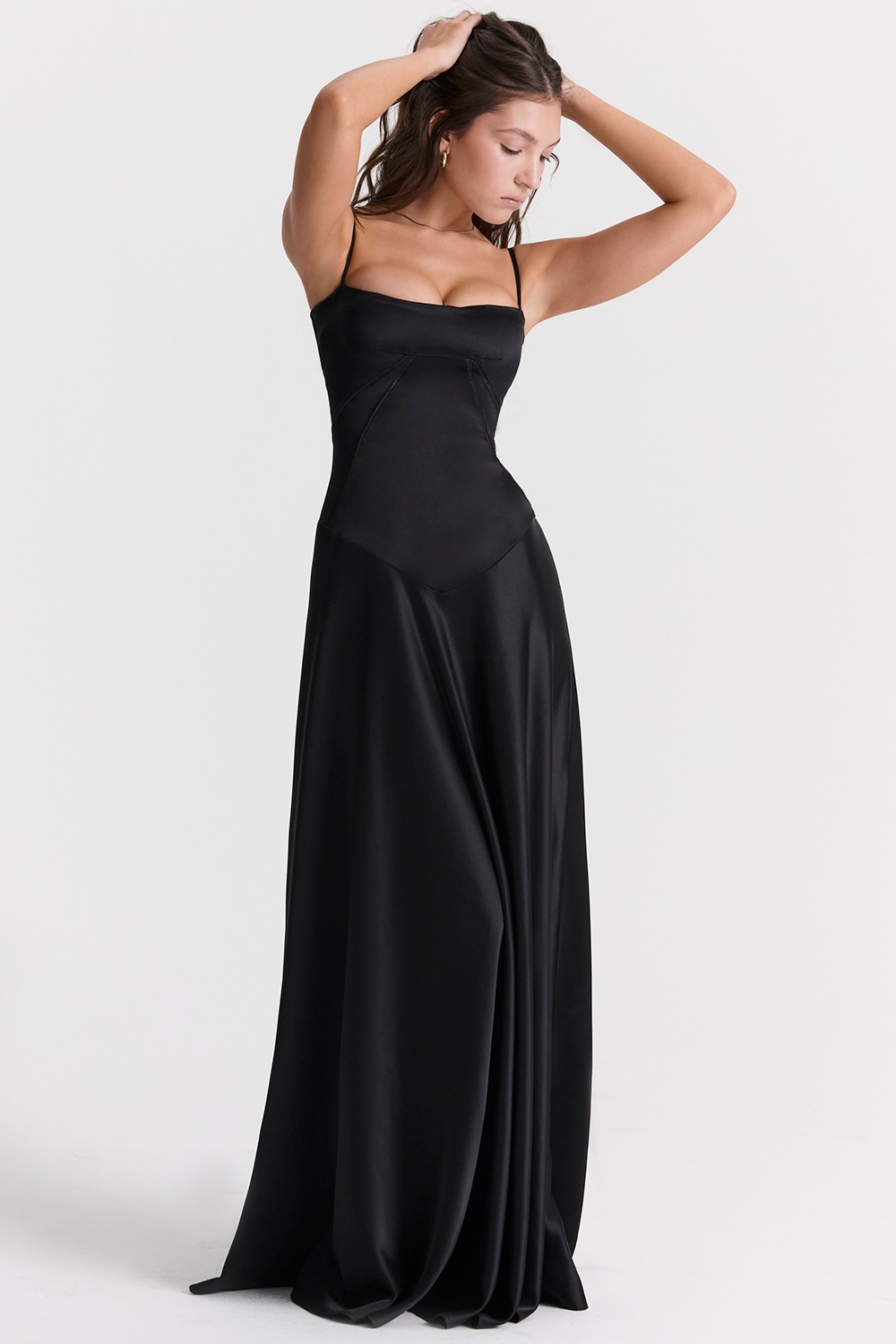 Anabella  Black Lace Up Maxi Dress — image 6