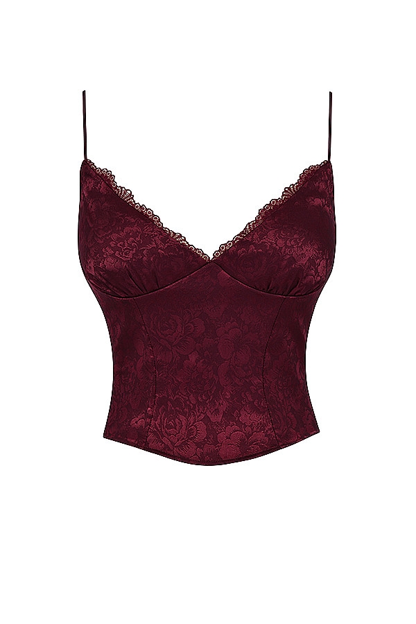 Mistress Rocks Mulberry Satin And Lace Cami Top - SALE — image 10