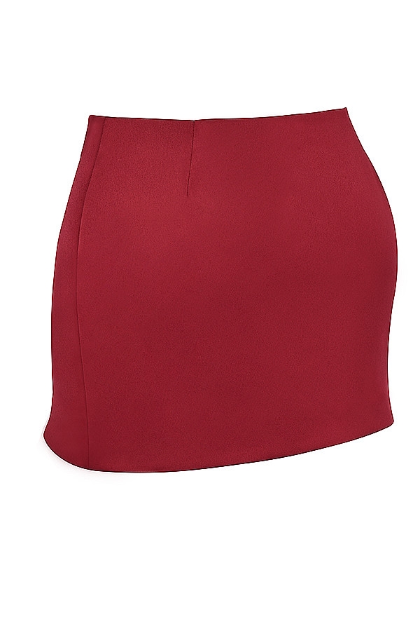 Mistress Rocks Redcurrant Satin Wrap Mini Skirt - SALE — image 11