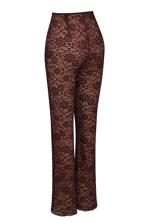 Mistress Rocks Espresso Stretch Lace Trousers - SALE — image 6