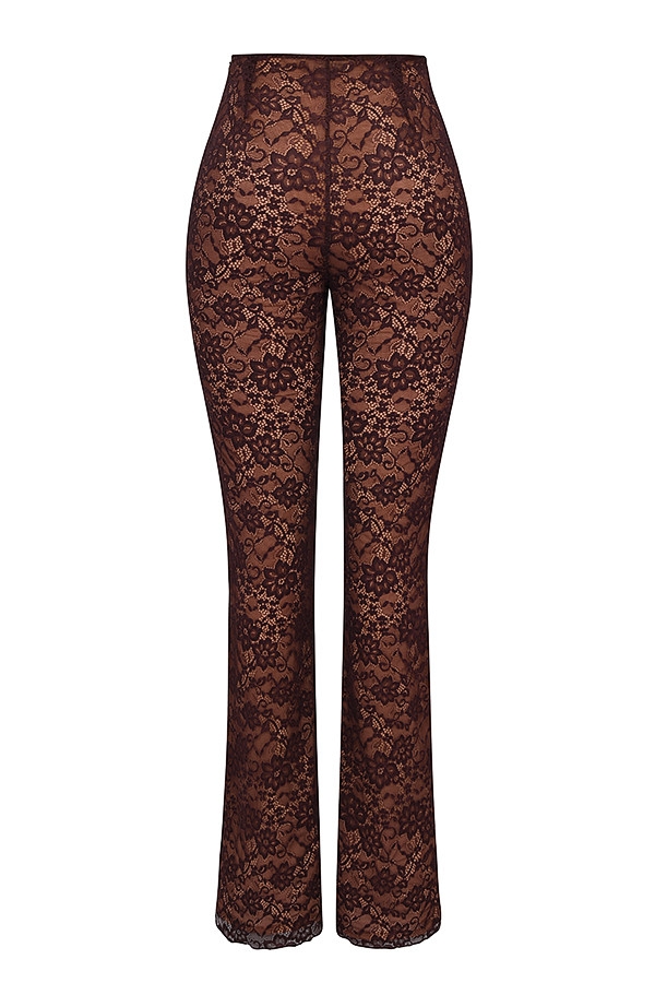 Mistress Rocks Espresso Stretch Lace Trousers - SALE — image 7