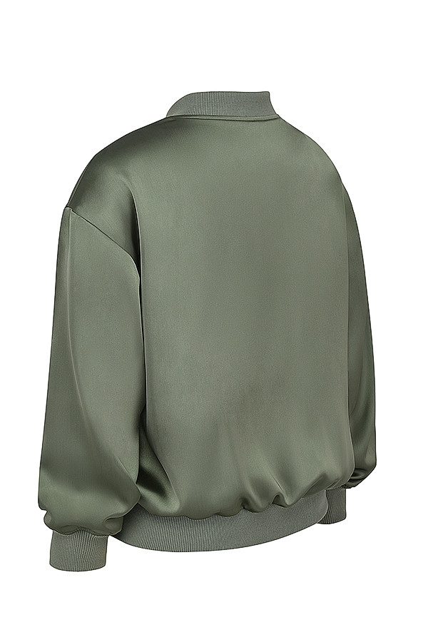 Mistress Rocks Bay Leaf Satin Bomber Jacket - SALE — image 9