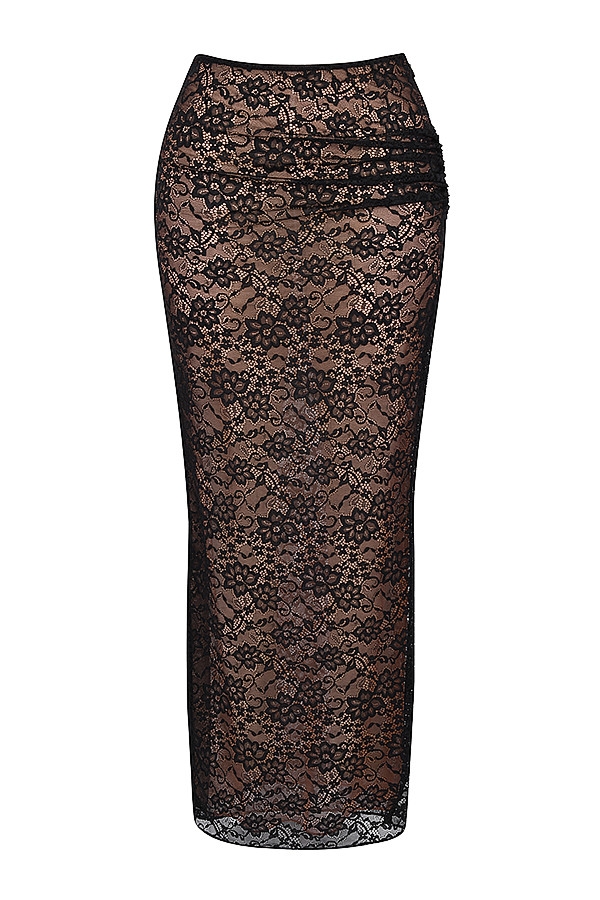 Mistress Rocks Black Lace Maxi Skirt - SALE — image 12