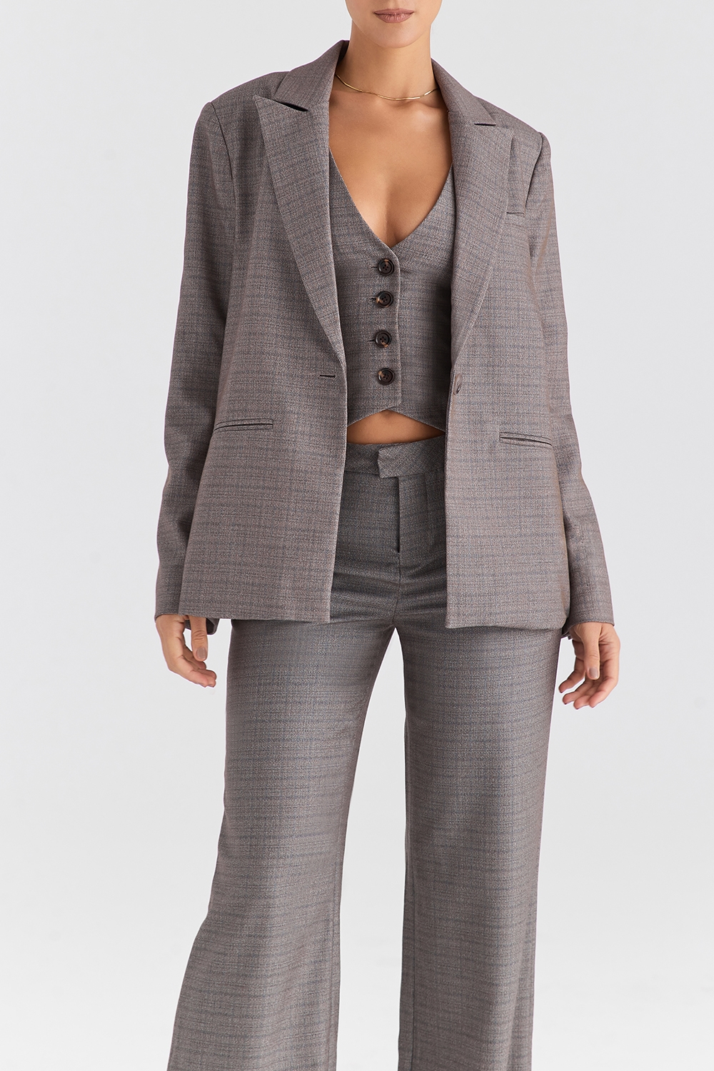 Mistress Rocks Brown Check Oversized Blazer - SALE — image 5