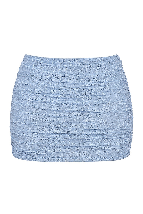 Mistress Rocks Hazy Blue Lace Mini Skirt - SALE — image 8