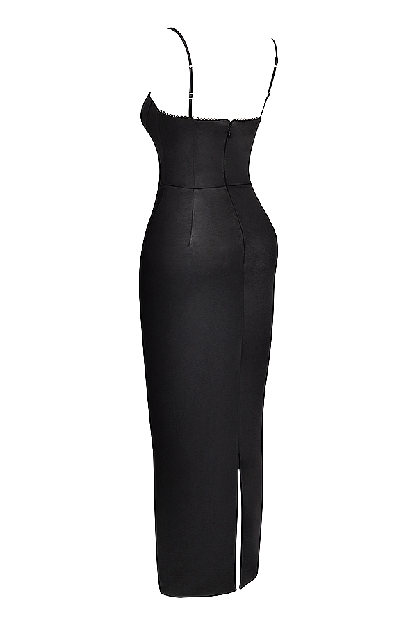 Stefania  Black Corset Maxi Dress — image 17