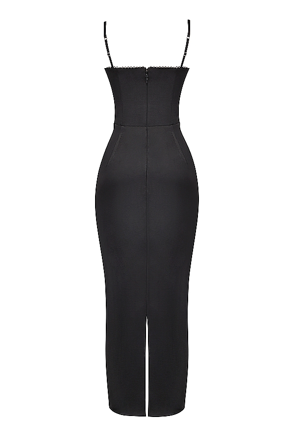 Stefania  Black Corset Maxi Dress — image 18