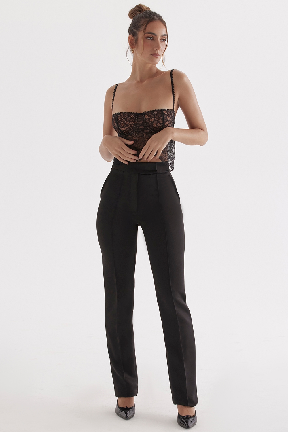 Tansy  Black Satin Trousers — image 3