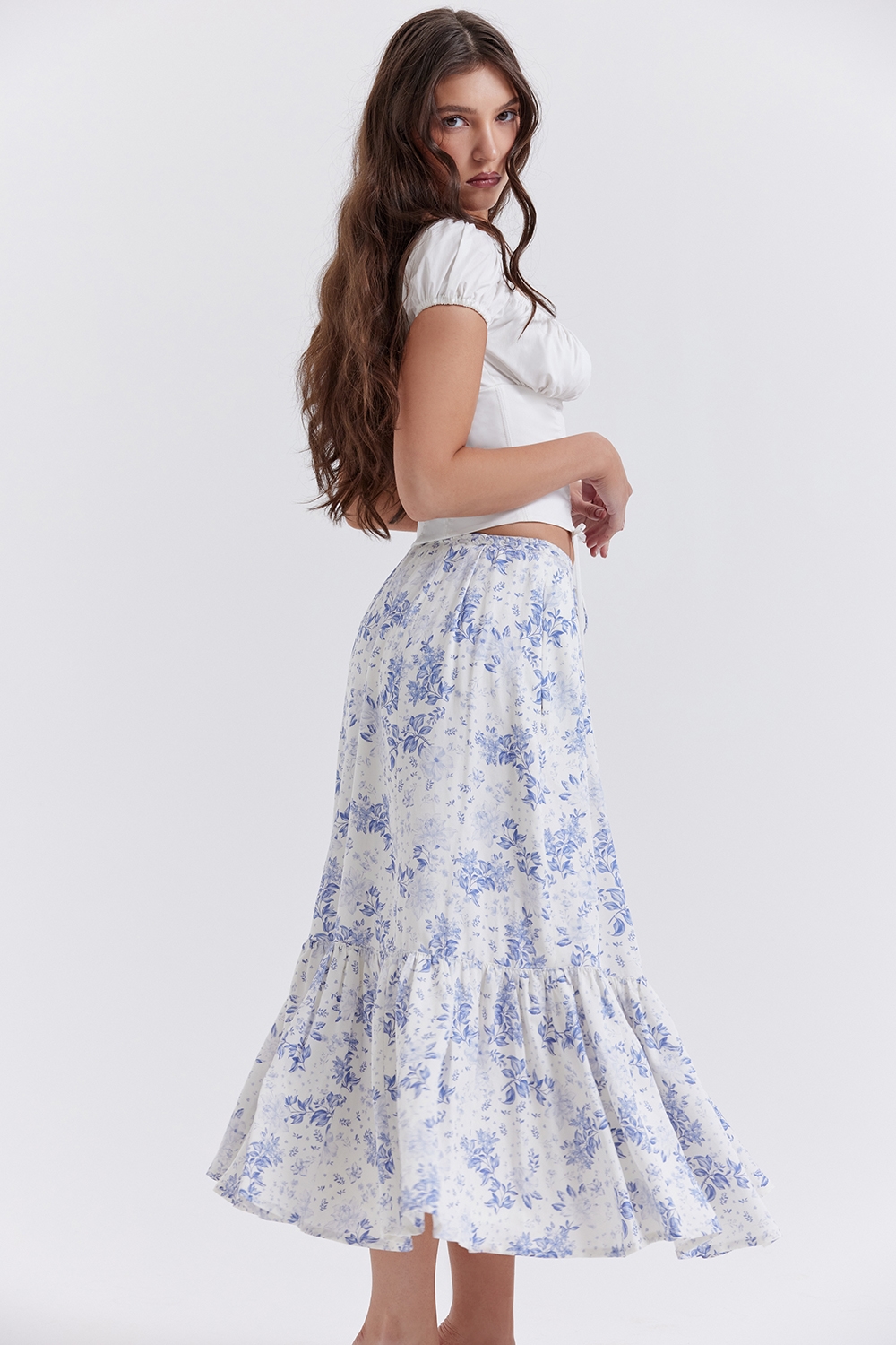 Aitana  Blue Print Midi Skirt — image 6