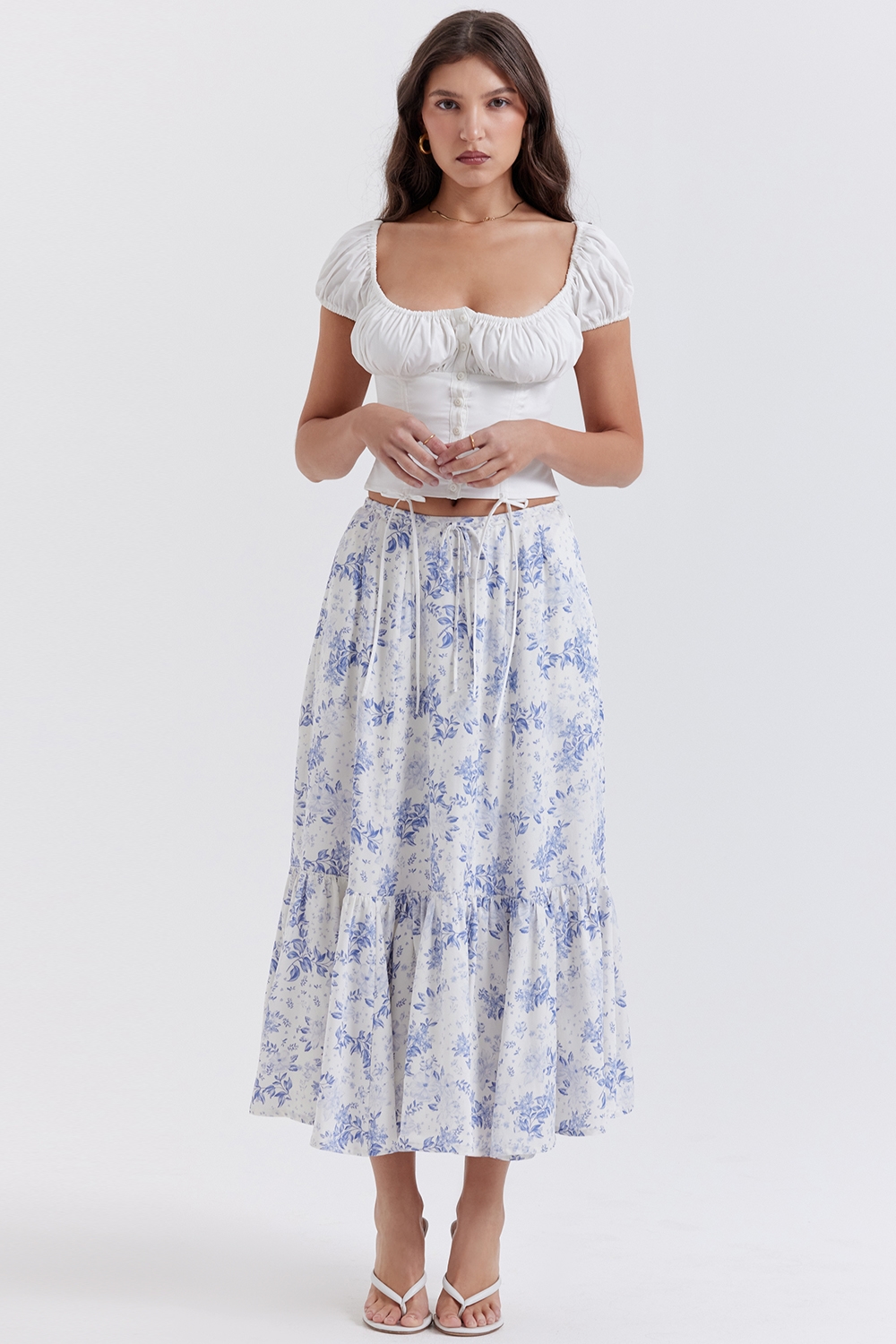 Aitana  Blue Print Midi Skirt — image 2