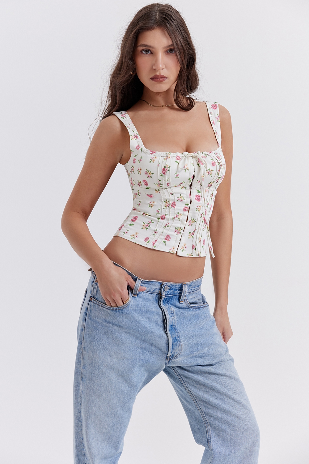 Chicca  Rose Print Floral Top — image 7