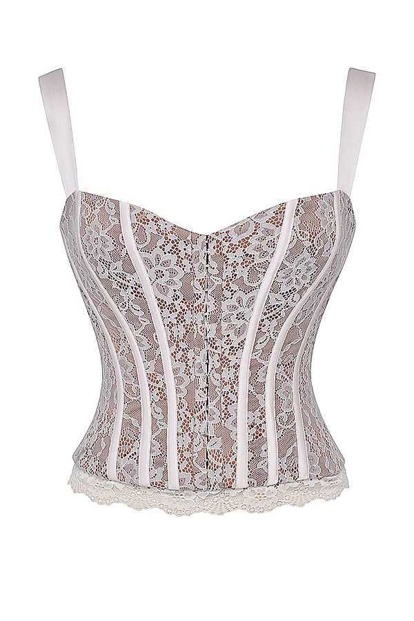 Mistress Rocks Cream Satin & Lace Corset - SALE — image 11