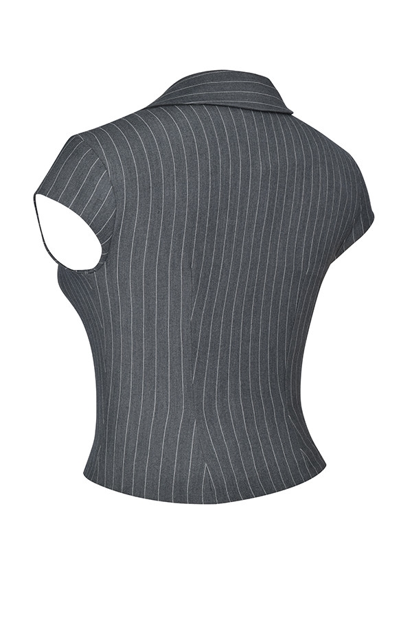 Mistress Rocks Slate Pinstripe Top - SALE — image 13