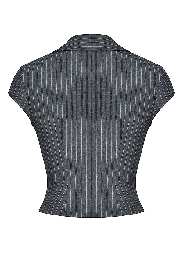 Mistress Rocks Slate Pinstripe Top - SALE — image 14