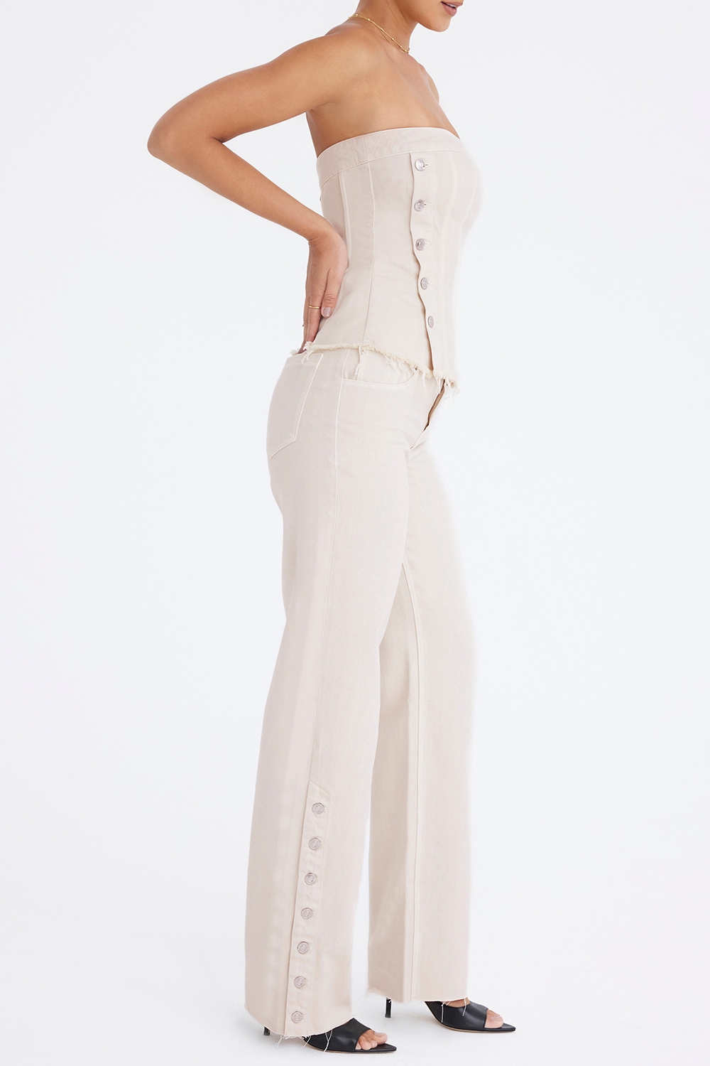 Mistress Rocks Oat Baggy Jeans With Buttons - SALE — image 6