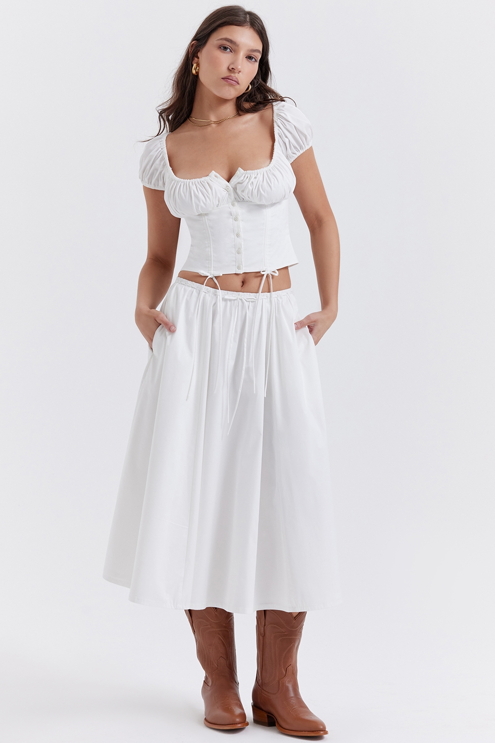 Kitty  White Gathered Top — image 3