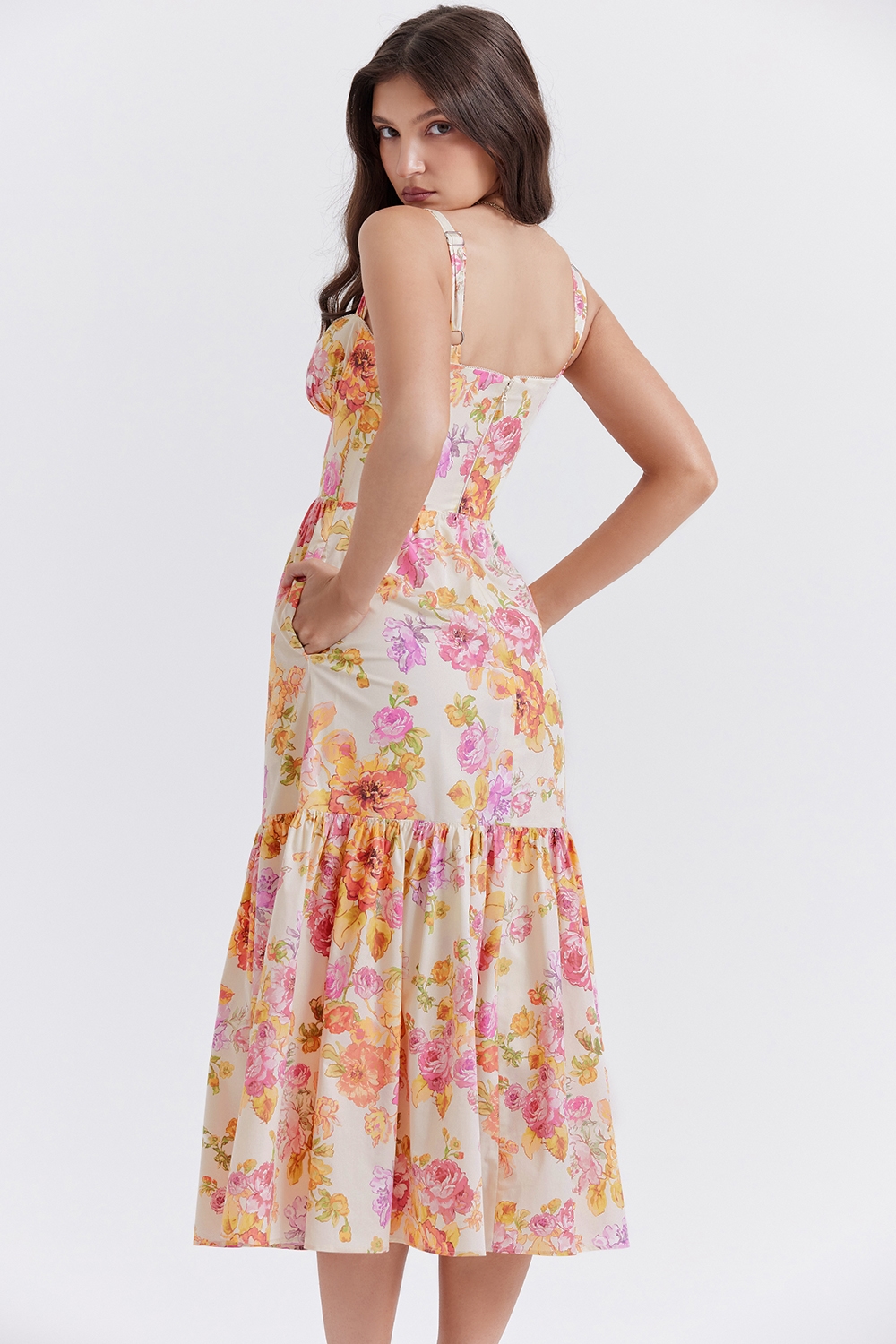 Elia  Ivory Floral Midi Sundress — image 11