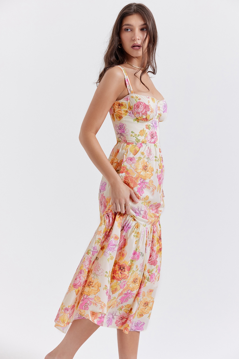 Elia  Ivory Floral Midi Sundress — image 10
