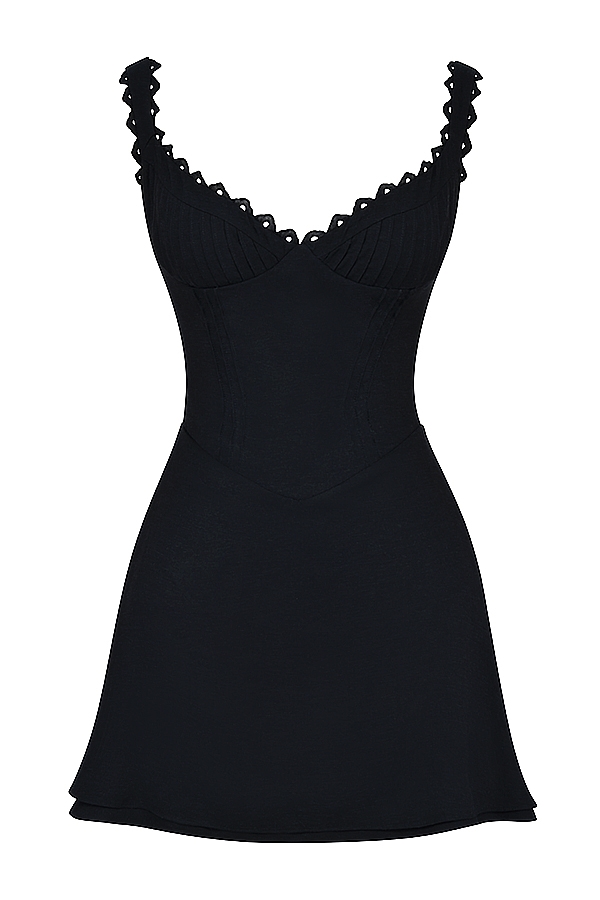 Tilly  Black Pin Tuck Mini Dress — image 16