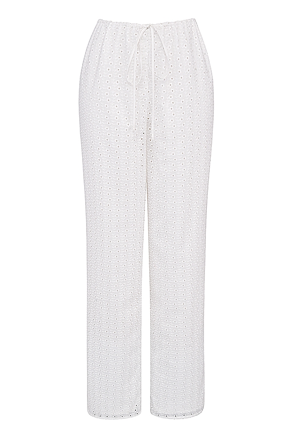 Frankie  White Broderie Anglais Trousers — image 15