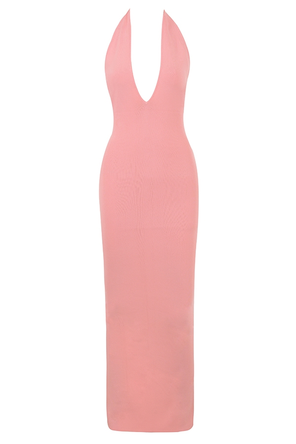 Camelia  Apricot Plunge Maxi Dress — image 16
