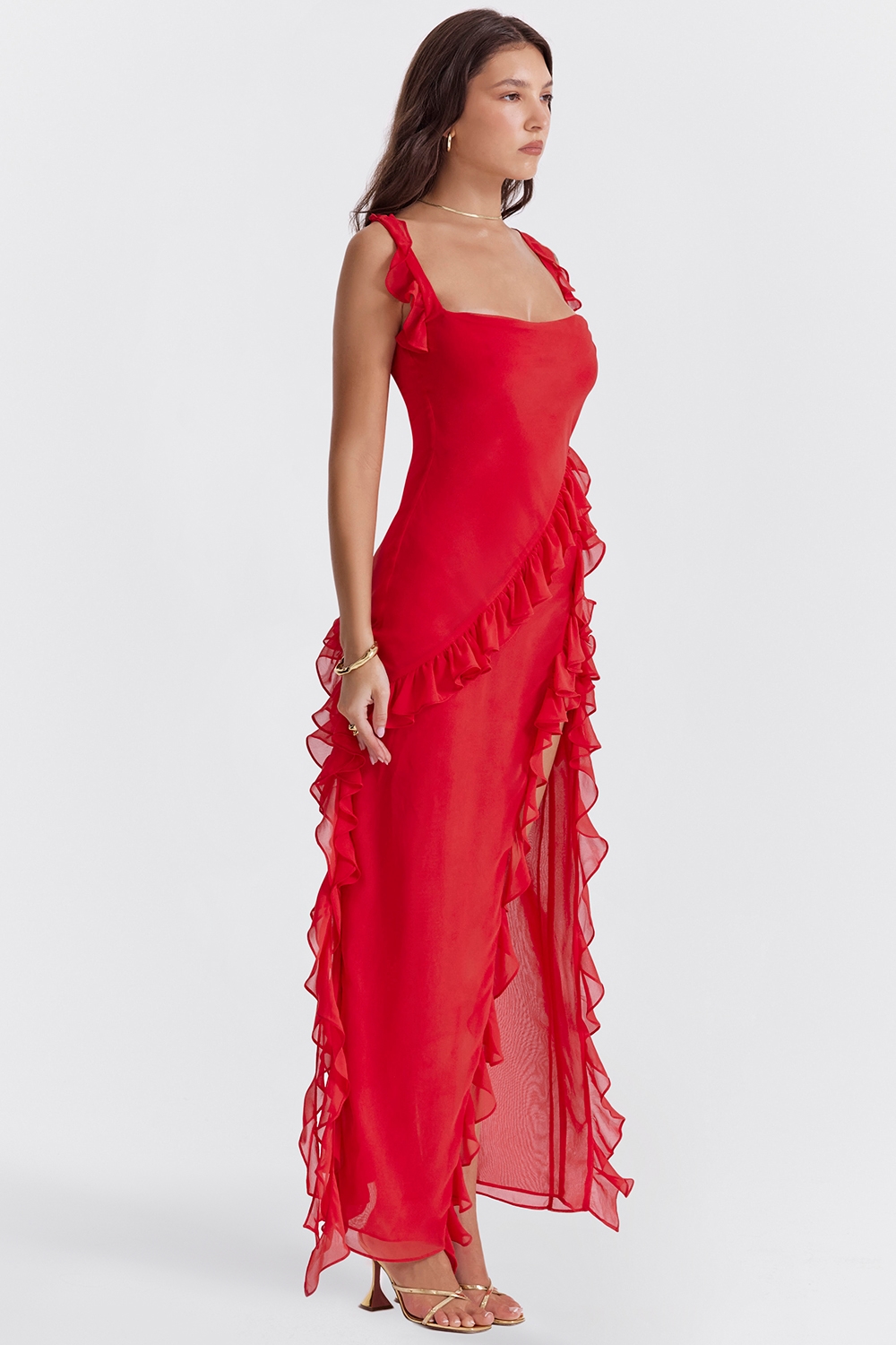 Ariela  Cherry Ruffle Maxi Dress — image 7