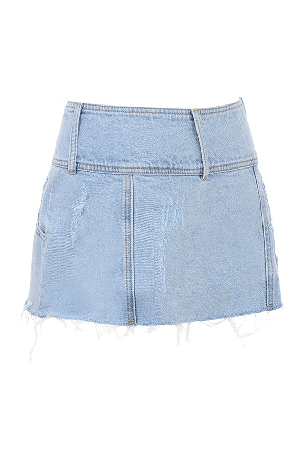 Mistress Rocks Stonewash Denim Mini Skirt - SALE — image 17