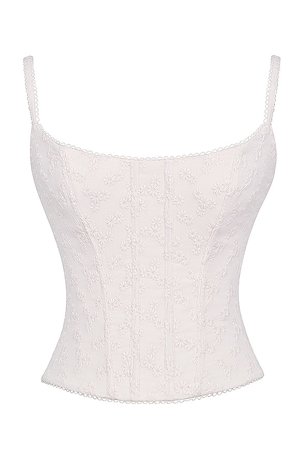 Mistress Rocks Oat Broderie Corset - SALE — image 9