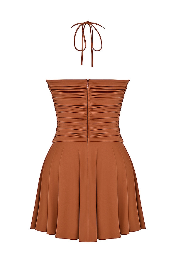 Mistress Rocks Pecan Halter Asymmetric Dress - SALE — image 13