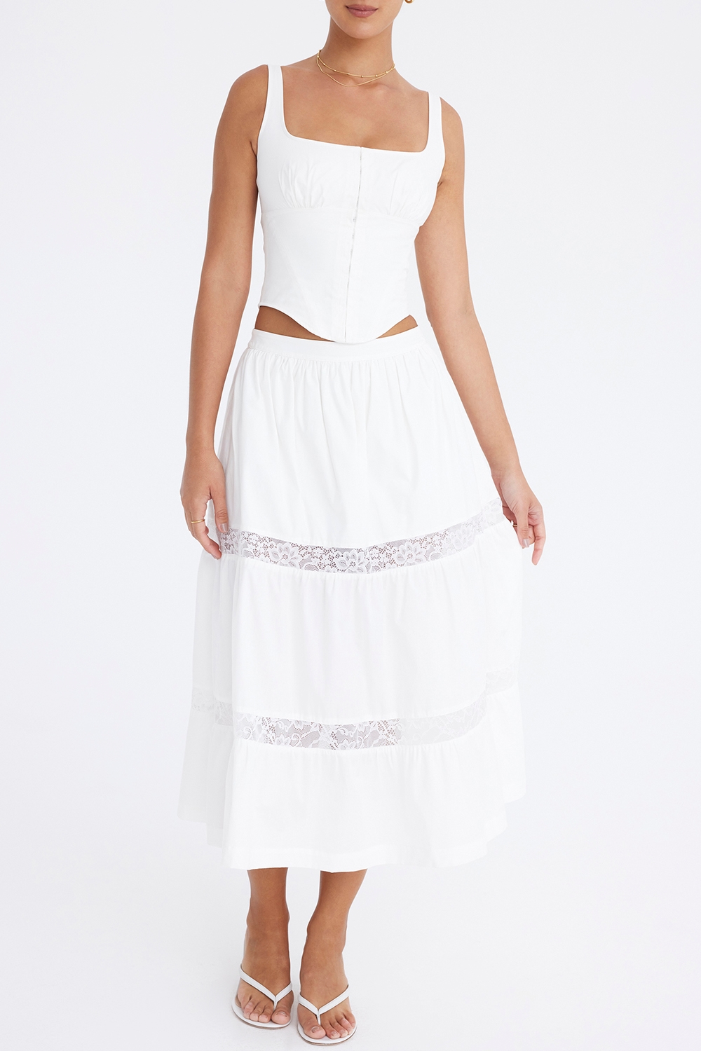 Mistress Rocks White Panelled Midi Skirt - SALE — image 3