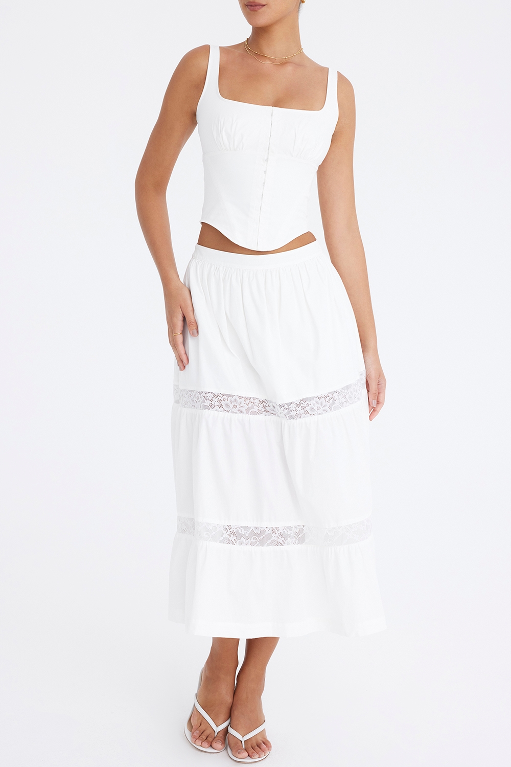 Mistress Rocks White Panelled Midi Skirt - SALE — image 4