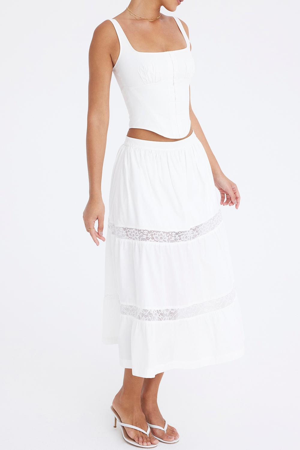 Mistress Rocks White Panelled Midi Skirt - SALE — image 7
