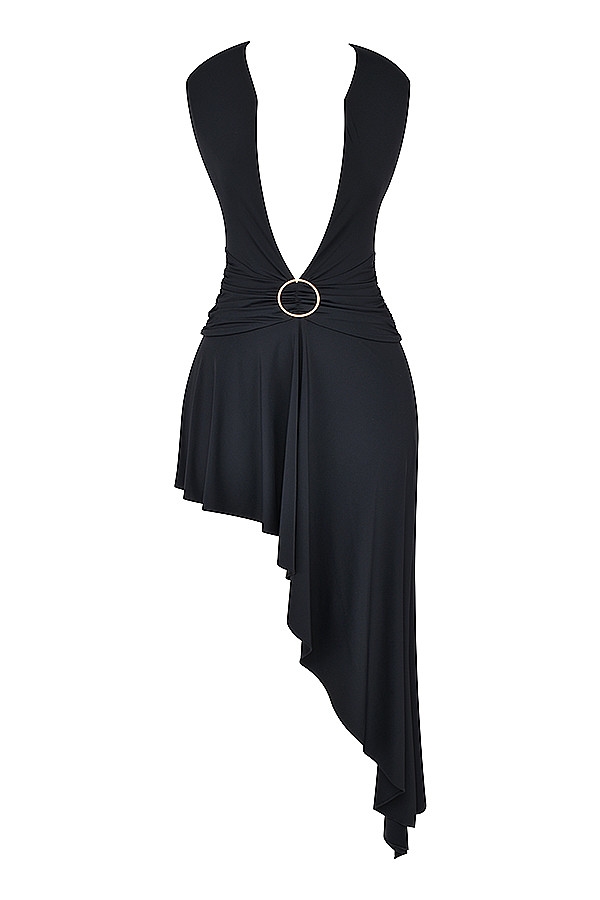 Mistress Rocks Black Plunge Asymmetric Dress - SALE — image 13