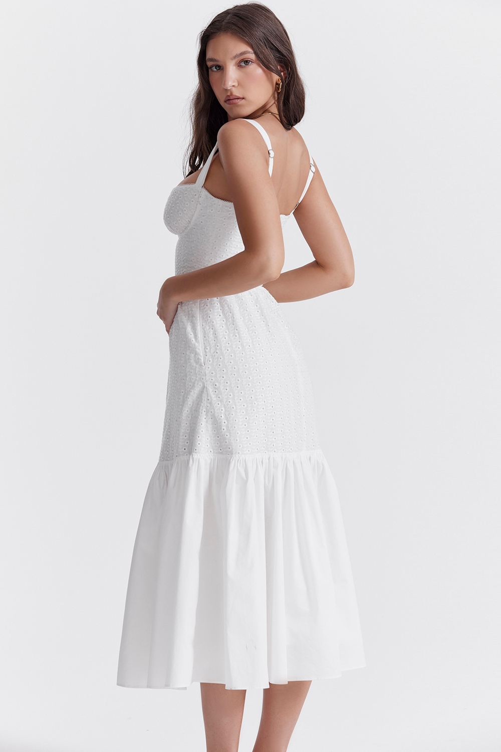 Elia  White Broderie Anglaise Midi Sundress — image 7